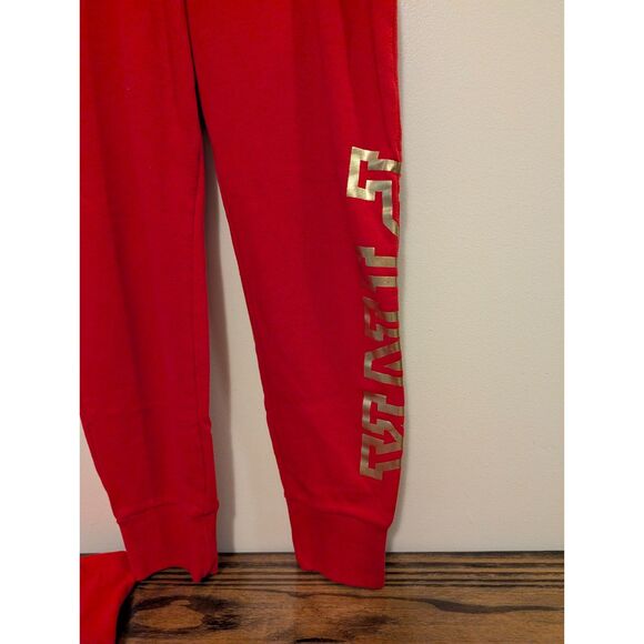 VS PINK Y2K 2021 Collection Red & Gold Glitter BLING Dog Logo Set L/M - Picture 5 of 5